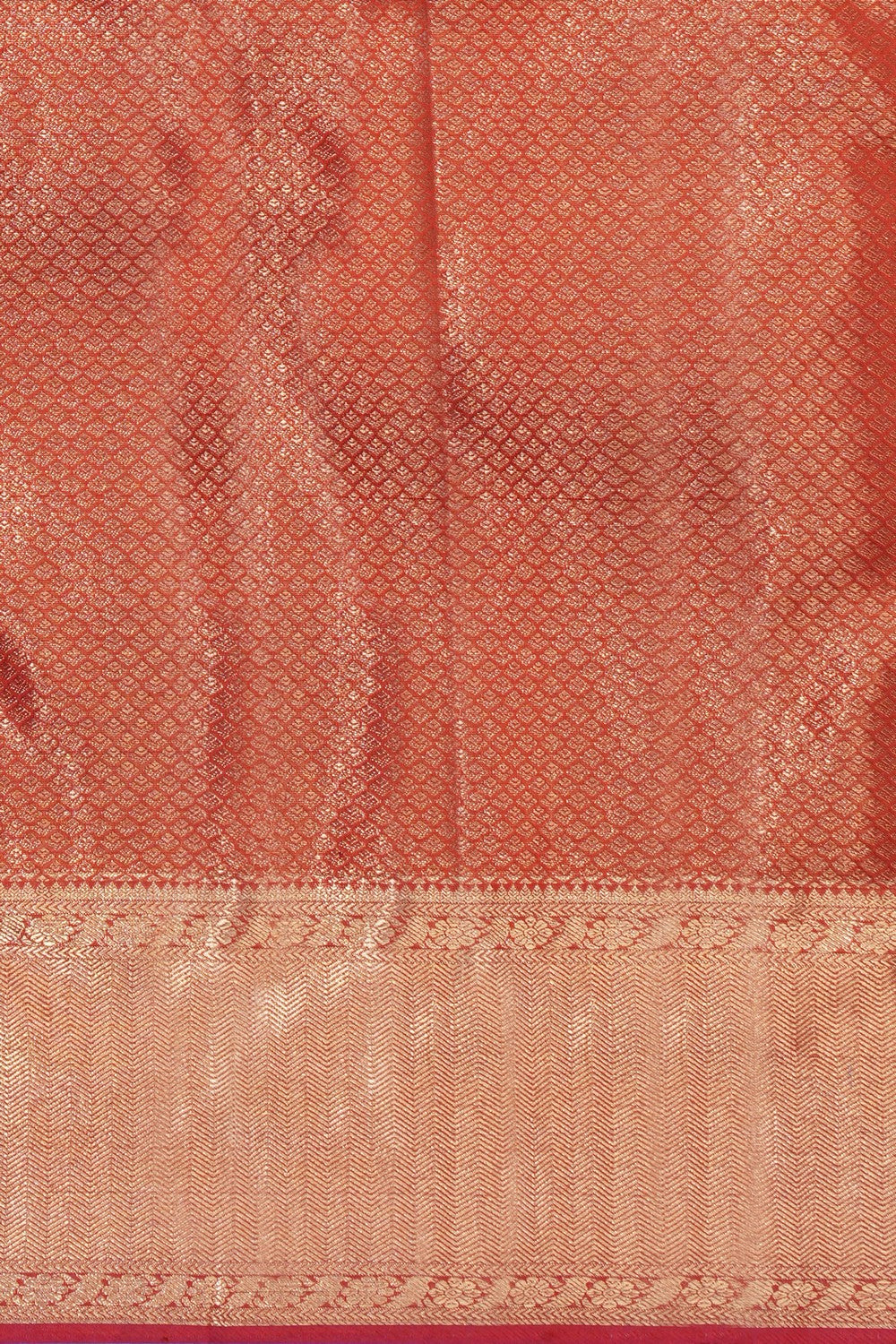 Image of Kanchipuram Silk Brocade Red Saree